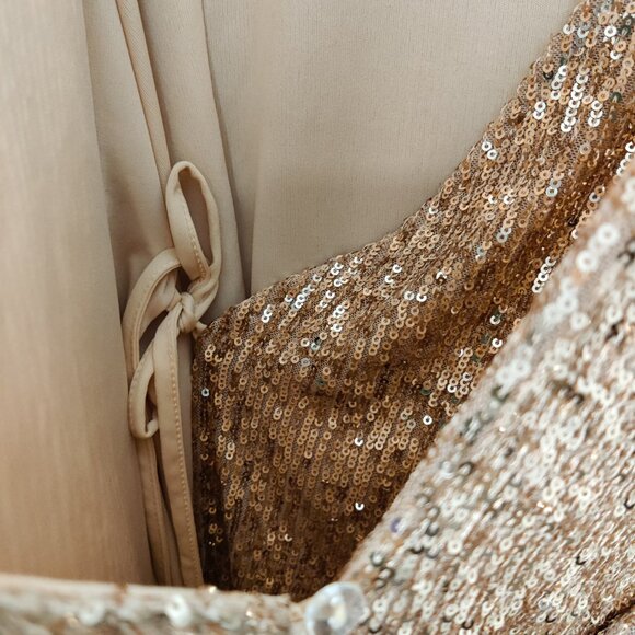 Cleo Women's Sequin Wrap Midi Dress Size XL Swiftie Party Concert Evening Night - Picture 4 of 12